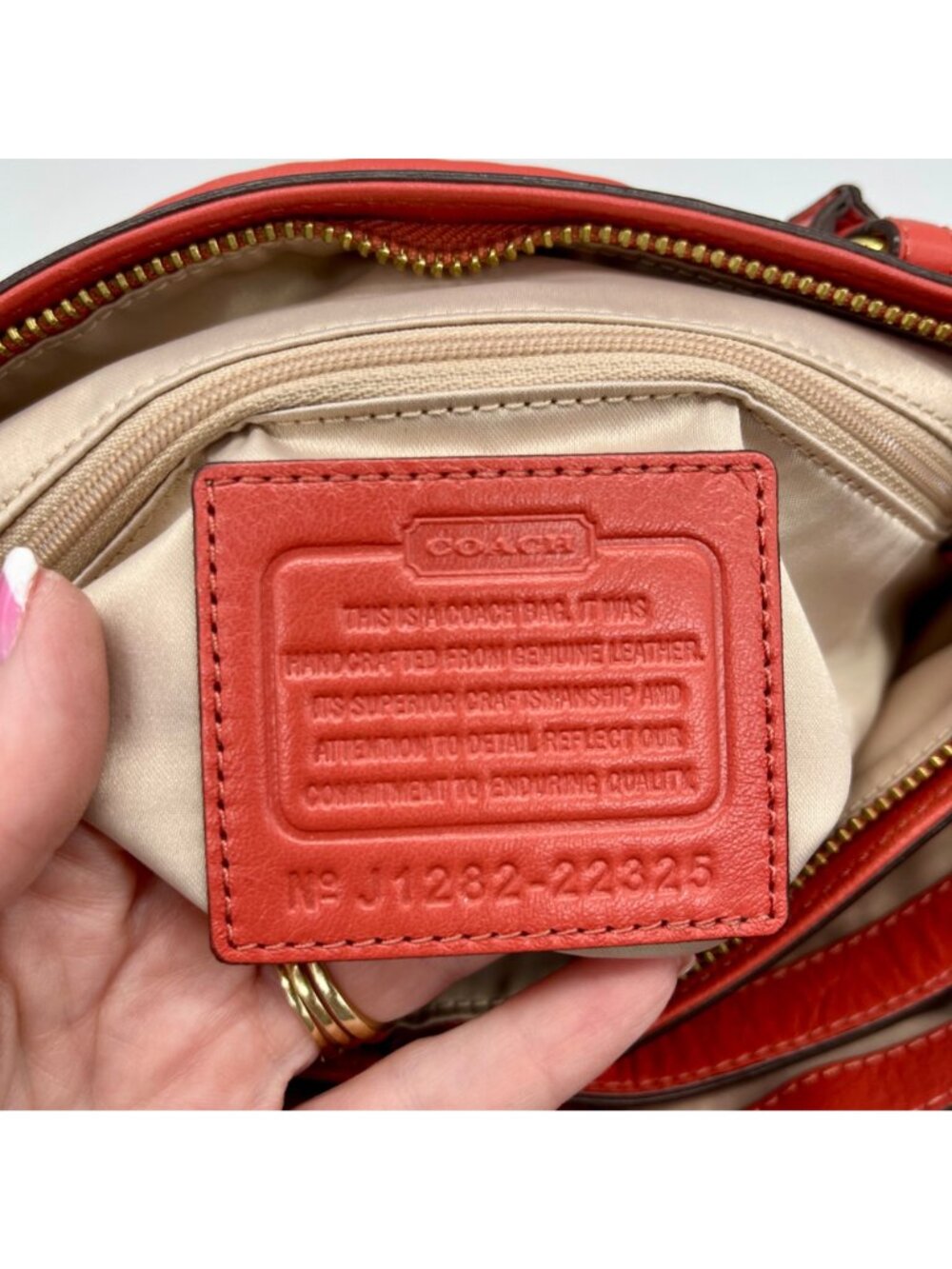Coach Coral Gathered Leather Satchel Bag-22325 - Picture 11 of 12
